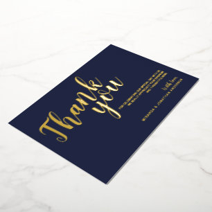 Classy Elegant Wedding Thank You Navy and Gold