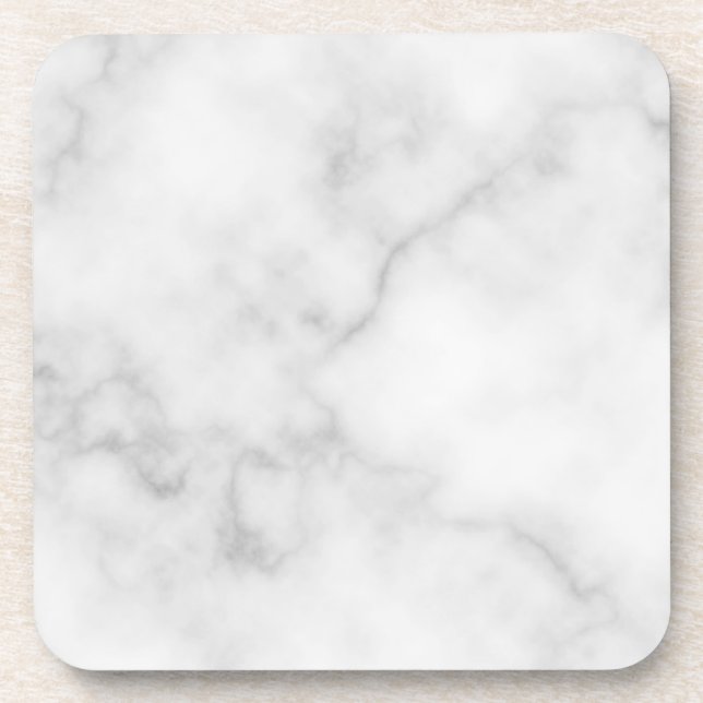 Classy Elegant White Marble Pattern Coaster (Front)