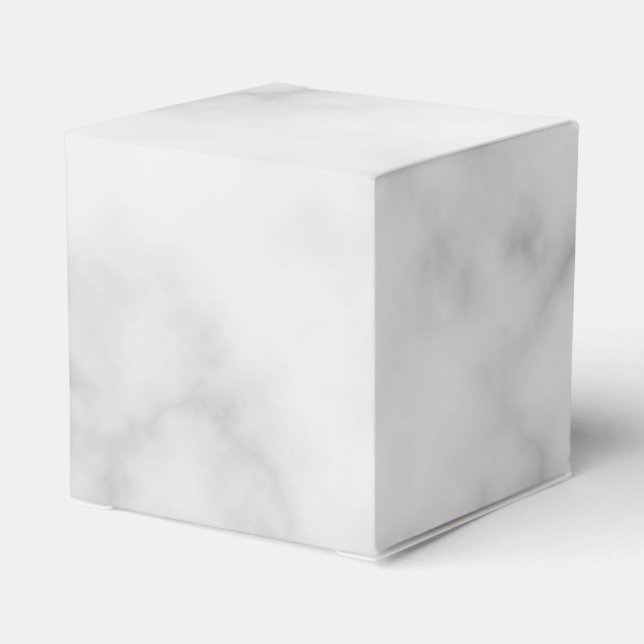 Classy Elegant White Marble Pattern Favour Box (Back Side)