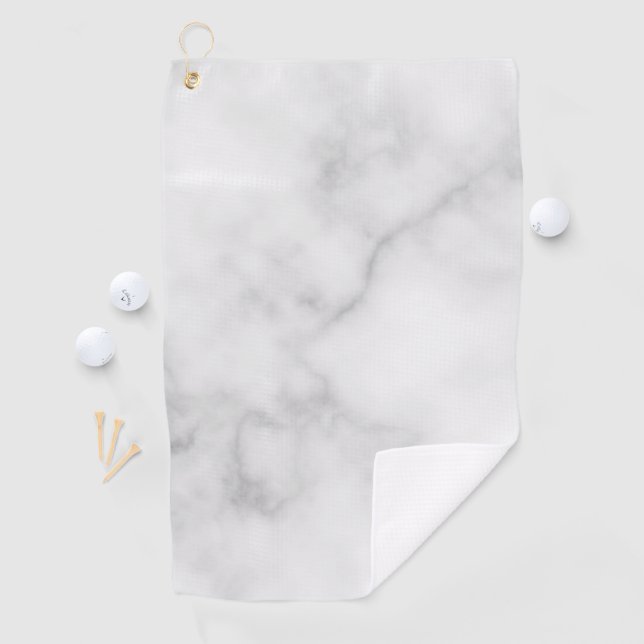 Classy Elegant White Marble Pattern Golf Towel (InSitu)