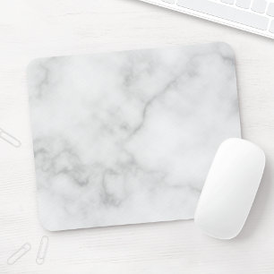 Classy Elegant White Marble Pattern Mouse Pad