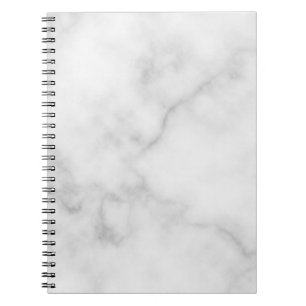 Classy Elegant White Marble Pattern Spiral Notebook