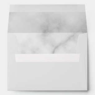 Classy Elegant White Marble Wedding Envelopes