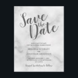 Classy Elegant White Marble Wedding Save the Date Announcement Postcard<br><div class="desc">Classy Elegant White Marble Wedding Invitation Suite : Save the Date Postcard
featuring title in grey modern script font with wedding details in grey modern sans serif font on white marble background.</div>