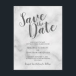 Classy Elegant White Marble Wedding Save the Date Announcement Postcard<br><div class="desc">Classy Elegant White Marble Wedding Invitation Suite : Save the Date Postcard
featuring title in grey modern script font with wedding details in grey modern sans serif font on white marble background.</div>