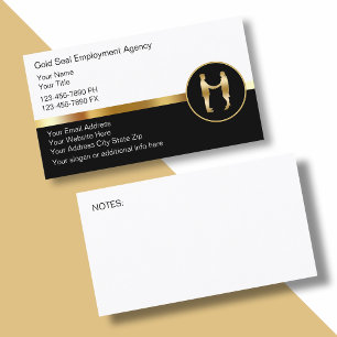 Classy Employment Agency Business Cards