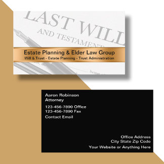Classy Estate Will And Trust Attorney Business Card