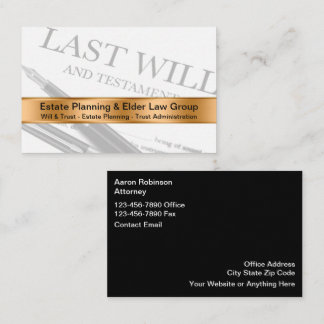 Classy Estate Will And Trust Attorney Business Card