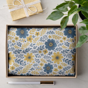 Classy Ethnic Mediterranean Floral Art Pattern Tissue Paper