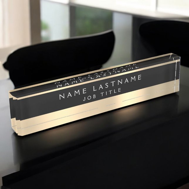 Classy Executive Black Gold Professional Nameplate (Creator Uploaded)