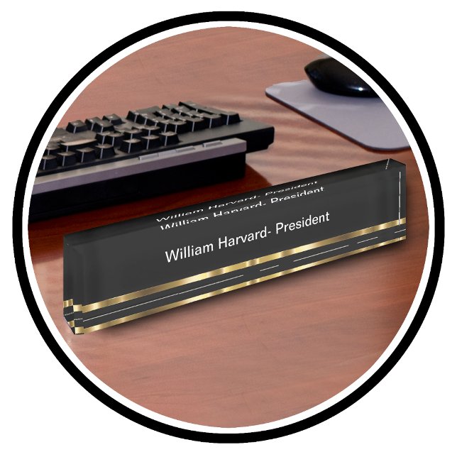 Classy Executive Company President Desk Plaque Nameplate (Creator Uploaded)