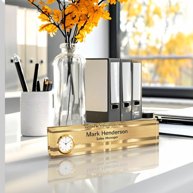 Classy Executive Gold Tone Gift Desk Name Plate (Creator Uploaded)