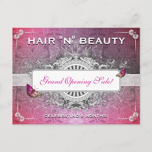 Classy Fancy Flourish Salon Sale Postcard Mailer (Front)