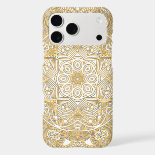 Classy Faux Gold Mandala Art Pattern On White