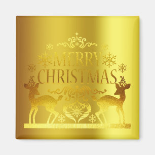 Classy Faux Gold Merry Christmas Magnet