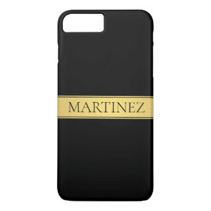 Classy Faux Gold Stripe & Black Background or DIY Case-Mate iPhone Case