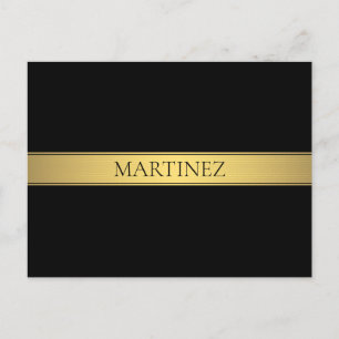 Classy Faux Gold Stripe & Black Background or DIY Postcard