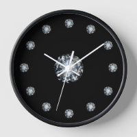 Classy Faux Rhinestone Jewel Wall Decor Clocks