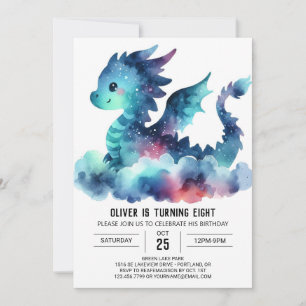 Classy Fiery Dragon Birthday Celebration Invitation