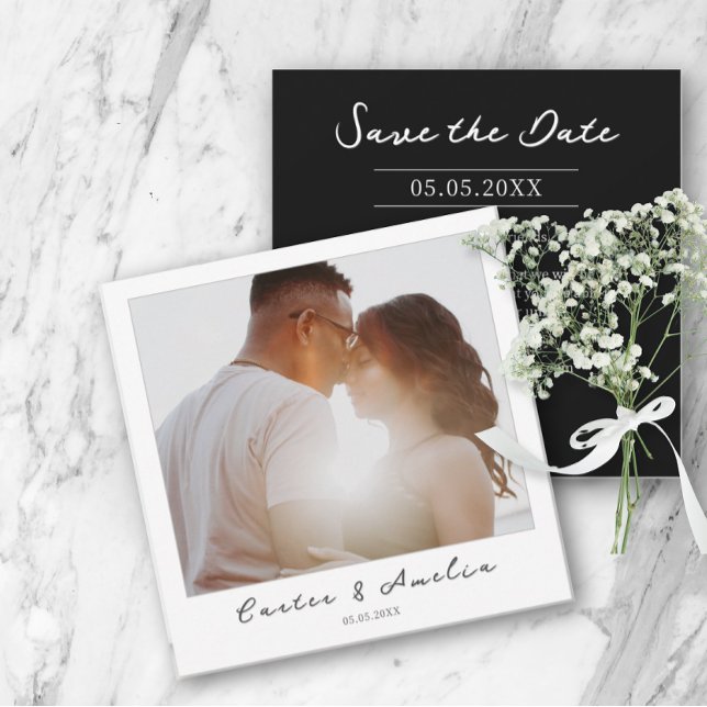 Classy Film Photo - Save the Date Wedding Invite (Classy square film photo style save the date  wedding invitation)