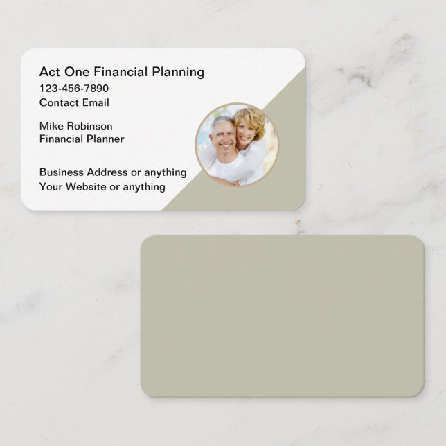 Classy Financial Planner Business Cards (Front/Back)