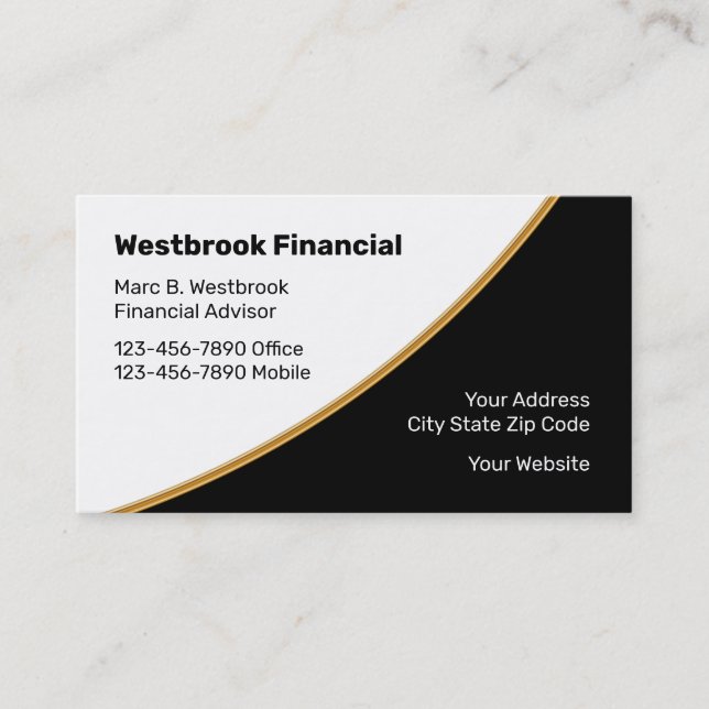 Classy Financial Services Business Card (Front)