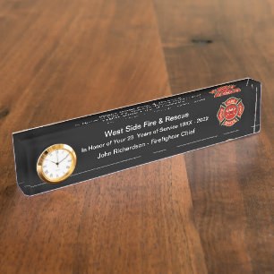 Classy Firefighter Retirement Acrylic Desk Plaques Nameplate
