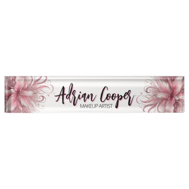 Classy Floral Lilies Nameplate (Front)