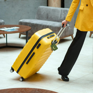 Classy Floral Monogrammed Letter C green yellow Luggage Tag