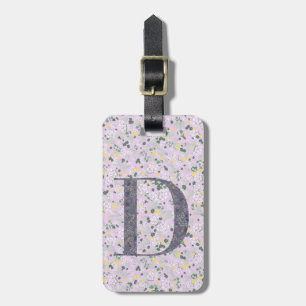 Classy Floral Monogrammed Letter D light purple Luggage Tag