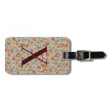 Classy Floral Monogrammed Letter X green red