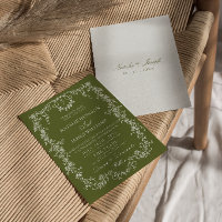 Classy Floral Olive Green Garden Monogram Wedding