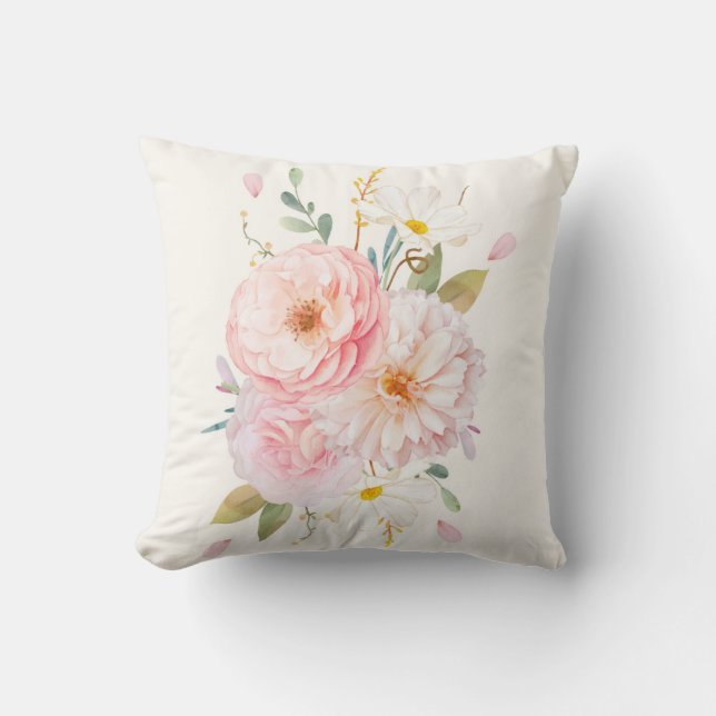 Classy Floral Pattern Throw Pillow (Front)