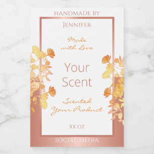 Classy Floral Product Labels White and Rose Gold