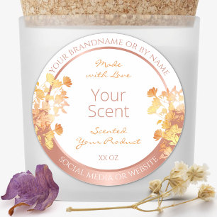 Classy Floral Product Labels White and Rose Gold
