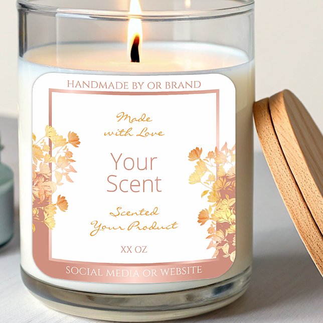 Classy Floral Product Labels White and Rose Gold (Creator Uploaded)