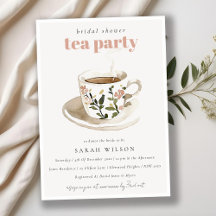 Classy Floral Tea Cup Bridal Shower Tea Party