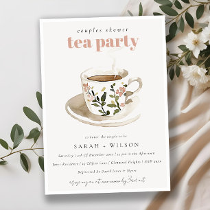 Classy Floral Tea Cup Couples Shower Tea Party  Invitation