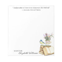 Classy Floral Watercolor Book Lover Quote Tea Cup 