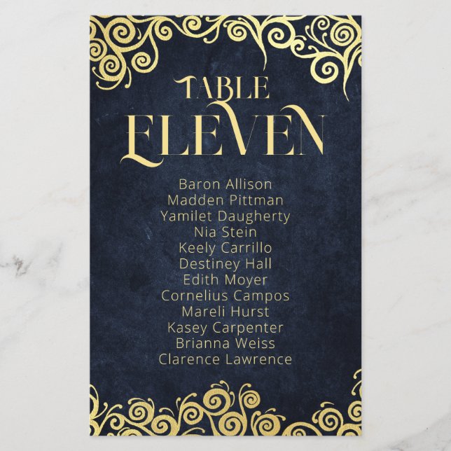  Classy Flourish Navy Blue And Gold Winter Wedding (Front)