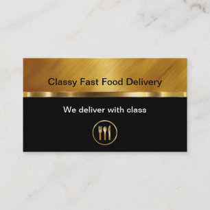Classy Food Delivery Business Cards
