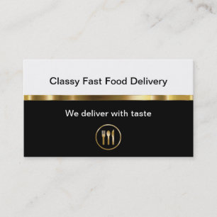 Classy Food Delivery Business Cards