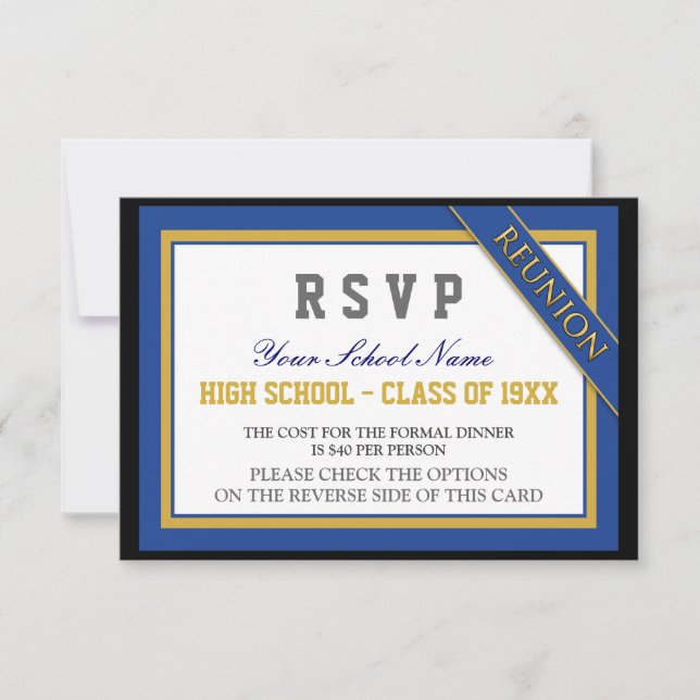Classy Formal Class Reunion RSVP (Front)