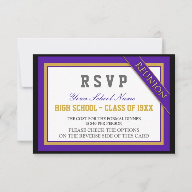 Classy Formal Class Reunion RSVP (Front)