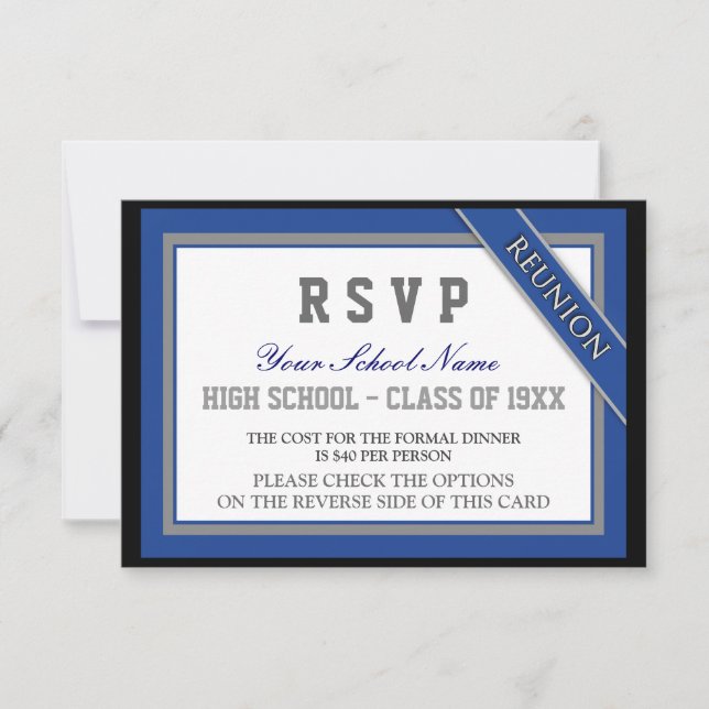 Classy Formal Class Reunion RSVP (Front)