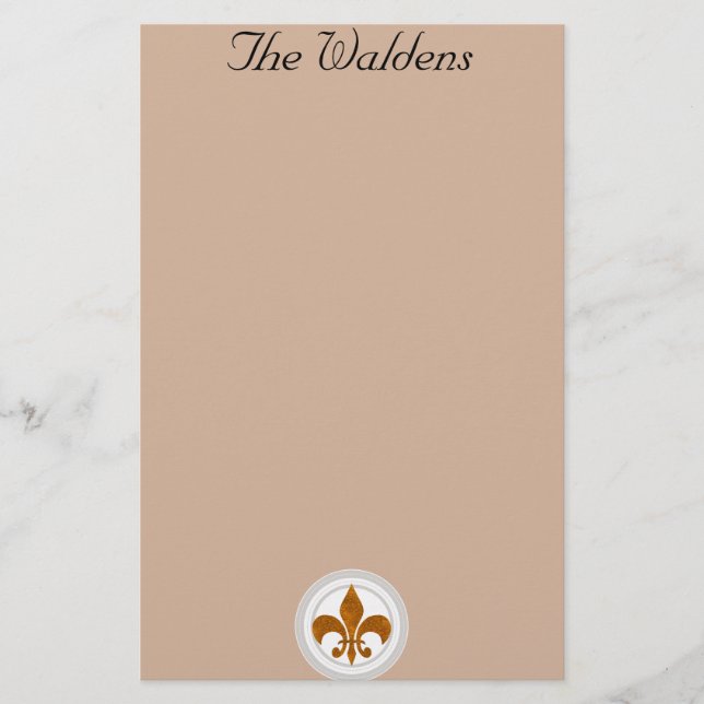 Classy French Fleur de Lis Custom Stationary Stationery (Front)
