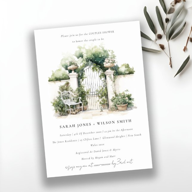 Classy French Garden Landscape Couples Shower Invitation (Creator Uploaded)