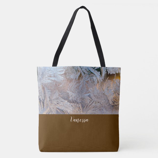 Classy Frosted Monogrammed Tote Bag (Front)