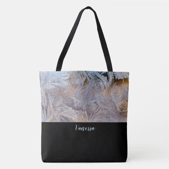 Classy Frosted Monogrammed Tote Bag (Front)