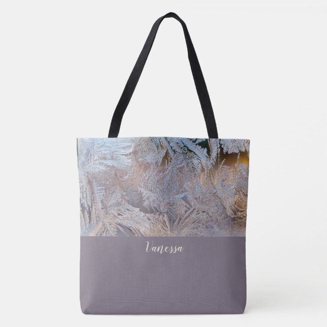 Classy Frosted Monogrammed Tote Bag (Front)